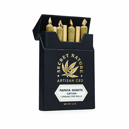 Product Image of Secret Nature CBD pre Rolls Papaya Nights Flavor