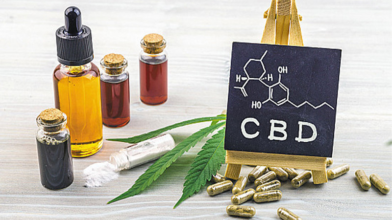 Different forms of CBD products on the table